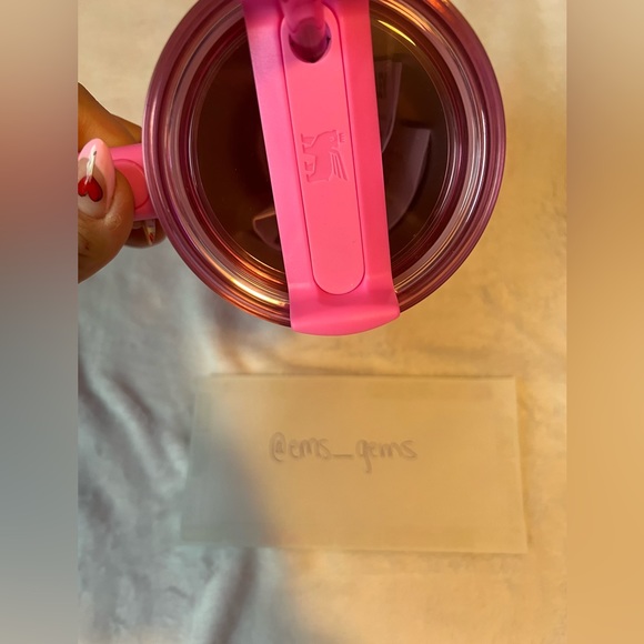 Stanley x Starbucks WINTER PINK Sparkle 40oz Tumbler Authentic in Original Box - Picture 6 of 10